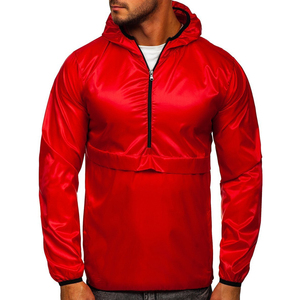Vestes coupe-vent pour hommes tendance, couleur personnalisée, tissu en toile à séchage rapide avec fermeture éclair - Product Image 5