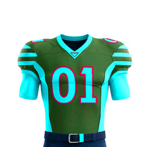 Ensembles d'uniformes de football américain sur mesure pour hommes, imprimés, qualité supérieure, 100 % polyester, manches courtes, respirants, séchage rapide, pour équipe - Product Image 3