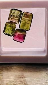 Turmalina bicolor facetada octogonal, piedra preciosa natural suelta, piedra de joyería premium para anillos, colgantes, lote de piedras preciosas al por mayor - Product Image 3