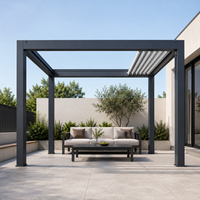 Pergola motorisée rétractable en aluminium avec toit à lames orientables, imperméable, pour jardin et terrasse