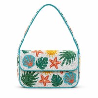 Handgemaakte watermeloen kralen tas in bohemian stijl, lichtgewicht, milieuvriendelijk, fruit-geïnspireerde statement tas, schattig zomermodel