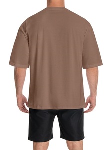 Nouvelle collection de t-shirts décontractés pour hommes à manches courtes, 100% coton, col rond et épaules tombantes, couleur unie, taille oversize, en provenance du Bangladesh - Product Image 5