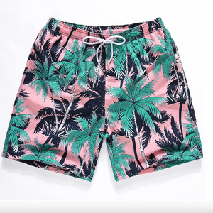 Shorts de bain pour hommes, taille élastique, polyester respirant, séchage rapide, écologique, OEM - Product Image 1