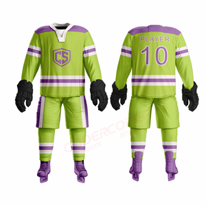 Uniforme de hockey sur glace à manches longues en tissu respirant, logo brodé personnalisé, uniformes de hockey sur glace unisexes, vêtements de sport toutes saisons - Product Image 4