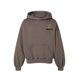 MBAANI <b>Burgundy</b> Hooded Sweatshirt Unisex Oversized Cotton French Terry Pocket Design Casual Autumn Wear - Product Image 3