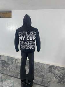 Conjunto Deportivo de Pantalones y Sudadera con Capucha para Hombre, 100% Algodón, con Cierre, Forro Polar, Logotipo Personalizado, Ropa Deportiva Urbana, para Gimnasio, Fitness, Entrenamiento, Tallas Grandes - Product Image 6