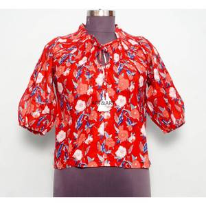 Blusas de Mujer Cómodas, Elegantes y Dulces de Estilo Vintage con Estampado Floral, 100% Algodón, Transpirables y de Diseño Ecológico para Mujeres Activas - Product Image 1