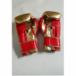 Gants de boxe pour hommes à lacets, finition brillante, couleurs nacrées métalliques, en cuir de vachette extensible, avec paume en latex 12 mm - Product Image 3