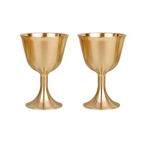 Organisateur de Pooja en verre décoratif en laiton écologique pour la maison, avec verre à eau, à prix abordable - Product Image 3
