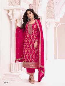 Shalwar kameez ฤดูหนาว: ผ้าวิสคอสแท้, ด้านล่างของ santoon, ผ้าไหม Chinon dupatta, เย็บปักถักร้อยหลายด้าย, ขนาดสูงสุดถึง64. - Product Image 6