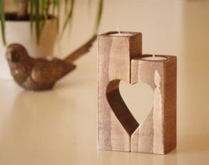 Magnifique porte-bougie en bois pour la décoration de la maison, support à bougie rustique artisanal et centre de table pour salle à manger, salon - Product Image 2
