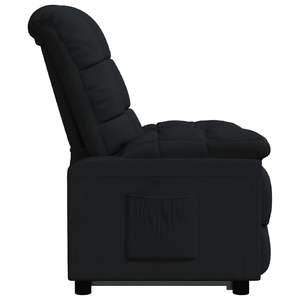 Fauteuil inclinable en tissu 100% polyester noir avec structure en contreplaqué et fer moyen, design unique - Product Image 4