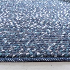 Alfombra de Lana Azul Hecha a Mano – Tejido Texturizado con Diseño Moderno y Minimalista, Alfombra Suave y Resistente - Product Image 2
