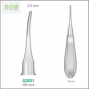 เครื่องมือถอนรากฟันปลายตรง ขนาด 3.0 มม. ทำจากสแตนเลส 420 ด้ามจับแบบกลวง ยาว 140 มม. สามารถนึ่งฆ่าเชื้อและนำกลับมาใช้ใหม่ได้ - Product Image 3