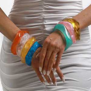 Pulseras de Resina Modernas, Unisex, Coloridas, Geométricas, Certificadas por IGI, Set de Joyería de Moda, Accesorio de Regalo - Product Image 6