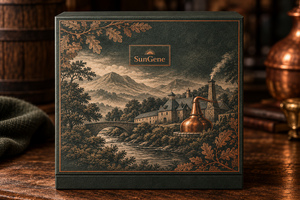 Caja de Presentación Personalizada para Botella de Whisky Highland Embers y Vasos con Tapa y Base - Product Image 6