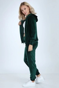 Top Selling Women's Velour Sets Zip up Crop Top Shorts Regular Fit 100% Cotton Solid Custom Logo Autumn Tracksuits OEM - Product Image 4