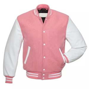 Men's New Design Fashion Loose Varsity College Bomber Baseball <b>Jacket</b> with Stand Collar Chenille Patches Letterman Style - Product Image 1