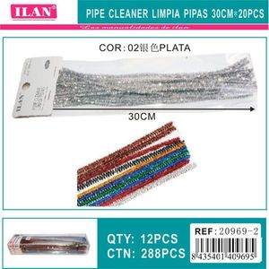 Iln Pipe Cleaner Filo Metallico Argentato da 30 cm per Progetti Fai-da-te - Product Image 3