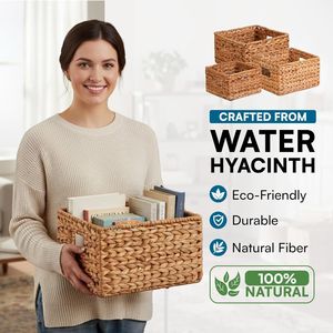 Cesti Intrecciati in Foglia di Banana e Giacinto d'Acqua, Cesti Decorativi per Scaffali, Armadi e Dispense, Idee Regalo - Product Image 3