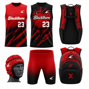 Conjuntos de Uniformes de Fútbol Americano Sublimados para Equipos 7 contra 7 con Diseño de Bandera Estadounidense - Paquete de Pantalones de Fútbol Americano de Spandex/Poliéster para Jugadores Delanteros - Product Image 2