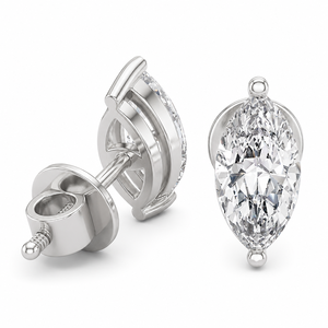 925 Sterling Silver Marquise Cut Diamond Wedding <b>Earrings</b> GRA Certificate with Elegant <b>Moissanite</b> Jewelry - Product Image 4