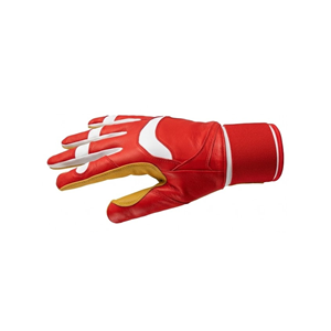 Baseball Softball Batting Gloves Leather Palm Breathable Back Adjustable Wrist Ambidextrous <b>Hook</b> Loop Closure Custom Logo Gloves - Product Image 2