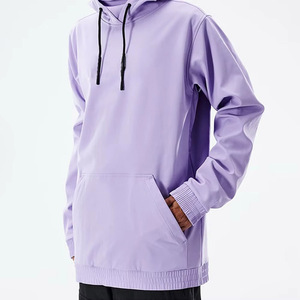 <b>Men</b> Ski & Snowboarding Waterproof Windbreaker Jacket Lavender Purple <b>Black</b> Long Hooded Pullover Anorak Kangaroo Pocket Pullover - Product Image 4