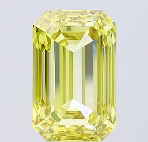 Diamante Cultivado en Laboratorio con Certificación IGI, Corte Esmeralda de 10.05 CT, Color Amarillo Intenso Fantasía, Claridad VS1, 647474377, ROYAL GEMS para Joyería - Product Image 1
