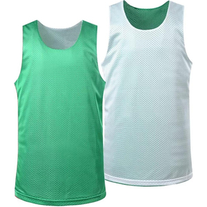 Chaleco de Baloncesto Reversible de Malla, Naranja y Negro, Sin Mangas, Unisex, Transpirable, de Poliéster, para Adultos - Product Image 3
