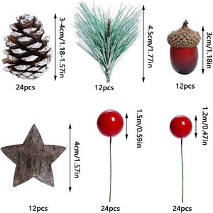 Set di 108 Coni di Pino Artificiali e Rami per Decorazioni Alberi di Natale - Product Image 2