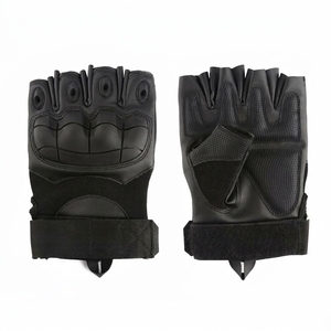 Guantes de Gimnasio de Medio Dedo de Cuero con Cierre de Gancho y Bucle, Unisex, para Entrenamiento de Verano - Product Image 1