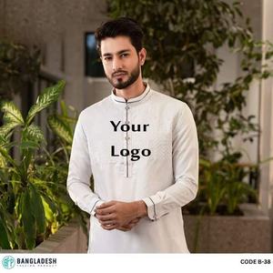 Parejas de diseñador de algodón puro de alta calidad, pijama Kurti Pent Kurta, estampado de lámina multicolor, túnicas elegantes sólidas para exportar Bangladesh - Product Image 5