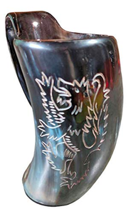 Auténtica Jarra Vikinga Hecha a Mano y Ecológica, Jarra de Cerveza de Cuerno de Búfalo Natural y Jarra de Cerveza Auténtica FAIZA CRAFT FC-7697 - Product Image 5