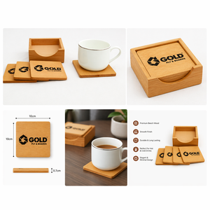 Ensemble de sous-verres en bois personnalisés décoratifs avec impression pour table à manger - Saint-Valentin et Noël - Product Image 2