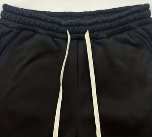 Men's Customized Black Sporty Hoodie Jogger Pants Set Cartoon Pattern Track Suit 100% Cotton Fleece Quick Dry High Quality 380g - Product Image 3