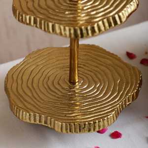 Vintage Elegant Display Gold Metal 2 Tier Cake <b>Stand</b> Handmade Flower Shape Dessert Display Rack for Wedding Party Hotel - Product Image 6