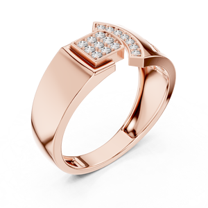 Anillo de Compromiso de Oro Rosa de 14K con Escudo Imperial y Diamante de Corte Brillante Redondo con Engaste de Puntas, Unisex - Product Image 2
