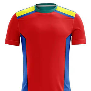 Conjunto de Uniforme de Pádel Rojo Unisex, Manga Corta, Poliéster que Absorbe la Humedad, Ajuste Atlético, Cuello Redondo, Impresión por Transferencia de Calor, para Todas las Temporadas - Product Image 3