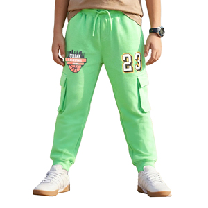 Pantalon de survêtement en coton pour jeunes, personnalisé avec poches cargo, pour garçons, impression sérigraphique, jogging unisexe - Product Image 1