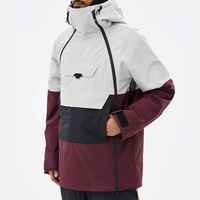 Parka d'hiver unisexe à capuche bicolore avec fermeture à boutons-pression, poches utilitaires et poignets ajustables pour le froid