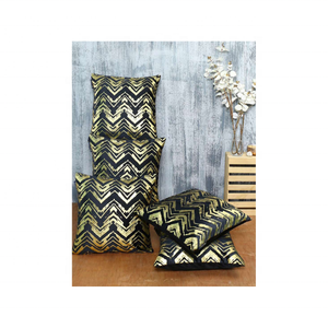 Clásico 100% algodón contemporáneo azul y dorado bordado suave 20x20 pulgadas disponible para OEM ODM y cojines de mercados minoristas - Product Image 2