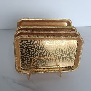 Gold Metal <b>Chocolate</b> Serving Tray With Bowls Superior Quality <b>Wedding</b> Serving <b>Chocolate</b> Tray - Product Image 4