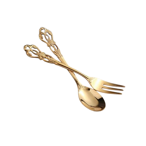 Nouvel ensemble de cuillères et fourchettes de service en métal avec poignée design pour la maison, l'hôtel et la restauration - Product Image 4