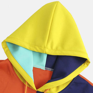 Fashion Men Loose Fit Color Block Hoodies Winter Warm Casual Use Adults Customized Logo Plain Dyed Printed Men's Hoodies - Product Image 4