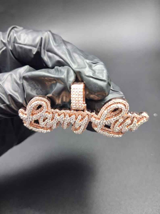 Luxury Moissanite <b>Custom</b> <b>Name</b> Pendant <b>Necklace</b> 925 Silver Iced Out Script Letter Charm Hip Hop Jewelry Gift for Men Women - Product Image 6