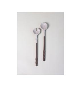 Cuchara y tenedor para ensalada de metal duradero con superficie pulida para recepción de bodas y servicio de hotel - Product Image 3