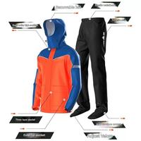 Ensemble veste et pantalon de pluie pour moto certifié CE, imperméable, pour garçons, 2 pièces, pour la conduite en extérieur, avec capuche amovible
