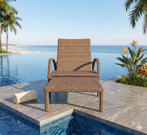 Modern <b>Outdoor</b> Wicker Rattan Sun Lounger <b>Chair</b> Reclining Beach Pool Side Daybed Furniture Wholesale - Product Image 5