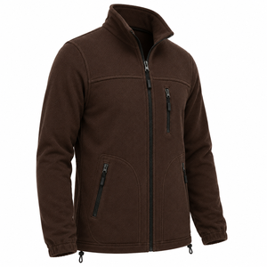 Custom Logo <b>Mens</b> Polar Fleece <b>Jacket</b> Full Zipper Chest Pocket Elastic Cuffs <b>Warm</b> Industrial Outerwear Custom Workwear <b>Jacket</b> - Product Image 3